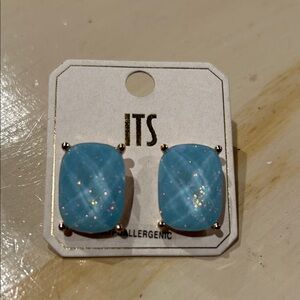 ITS Jeans Blue Glitter Earrings
